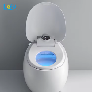 Appareils sanitaires intelligents, chasse d'eau électrique automatique, toilette intelligente en forme d'oeuf, salle de bain, céramique, siège chauffant avec télécommande - Product Image 2