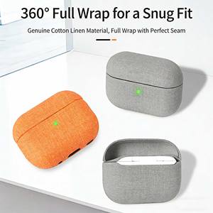 Funda Texturizada de Algodón y Lino Premium para AirPods 1/2/3/4/Pro/Pro2/Pro3, a Prueba de Golpes, Cobertura Total - Product Image 5