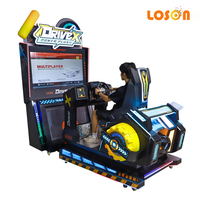 Équipement d'amusement Loson Simulateur de rachat de billets à jetons Simulateur de course 32 ''Machine de jeux vidéo dynamique à lumières LED