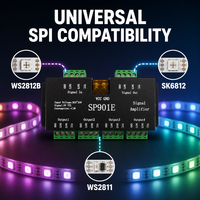 Amplificateur de signal coloré SP901E DC5-24V, 8 canaux de sortie en cascade parallèle pour tous les contrôleurs LED RGB adressables