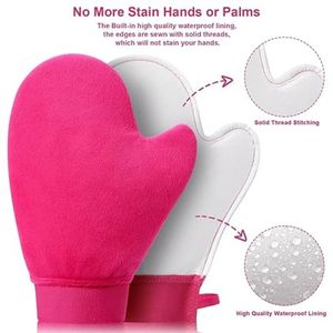 Nhãn Hiệu Riêng Sinh Thái Thân Thiện Với Màu Hồng Ngón Tay Tự Tan Găng Tay Tanner Applicator Velour Ngón Tay Cái Tan Hai Mặt Giả Tự Thuộc Da <span class=keywords><strong>Mitt</strong></span> - Product Image 3
