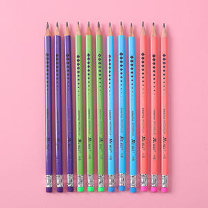Crayons triangulaires en bois tendre HB avec gomme, corps noir, logo personnalisé, boîte en <span class=keywords><strong>papier</strong></span> de 12 pièces - Product Image 5