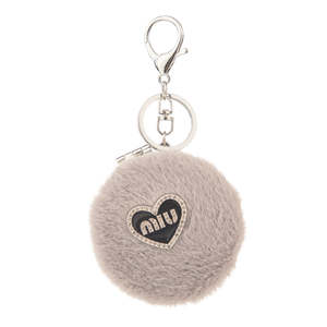 Plush <b>Compact</b> <b>Mirror</b> Keychain Round Fluffy Pocket Makeup <b>Mirror</b> With Heart Charm 95% Clarity Folding <b>Mirror</b> - Product Image 1