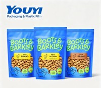 Sachet Doypack Auto-Adhésif avec Fenêtre, Emballage Refermable pour Snacks, Noix, Fruits Secs, Sac Alimentaire en Aluminium et PET avec Fermeture Éclair en Plastique