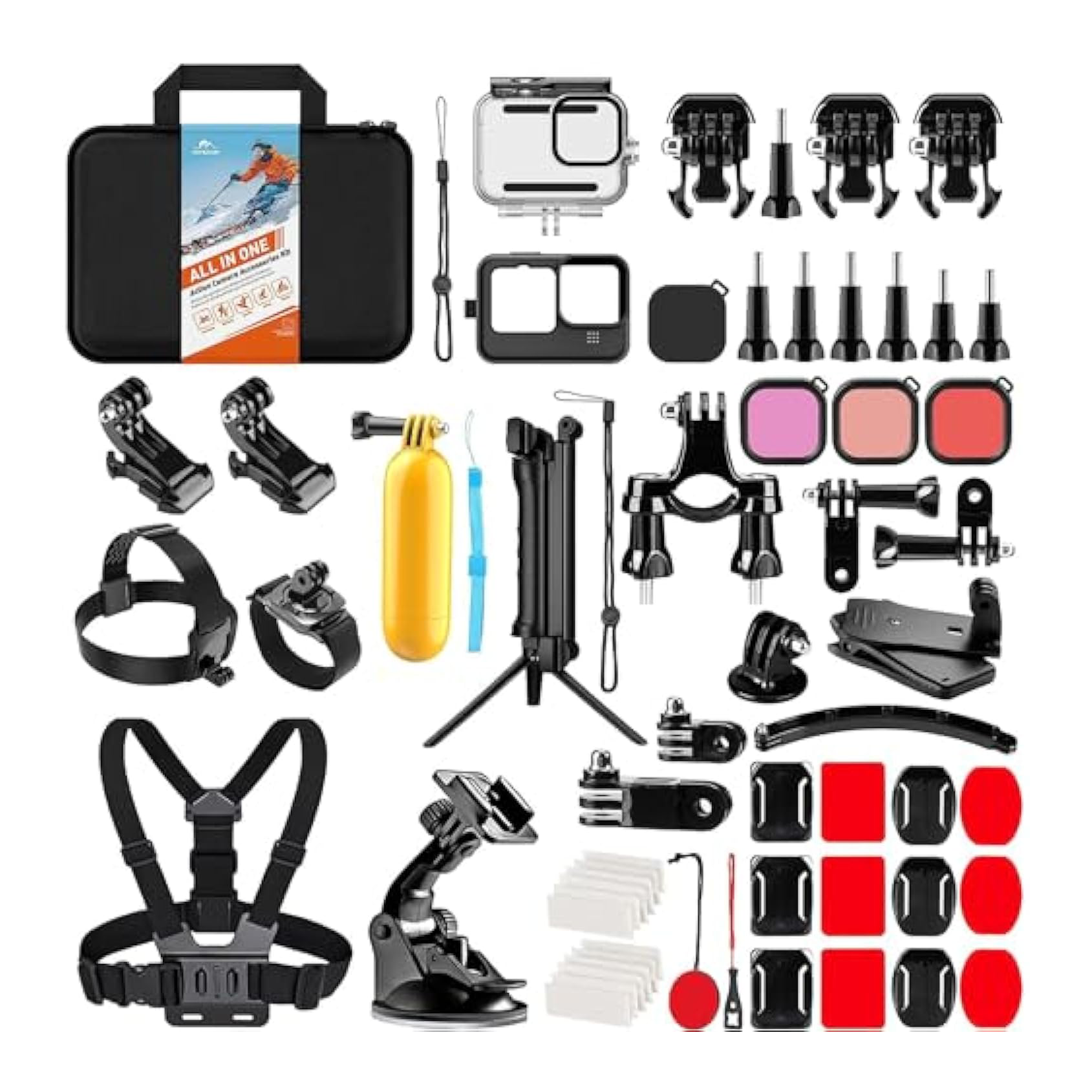 HONGDAK Action Camera Accessories Kit for GoPro Hero 13 12 11 10 9 Black Kit Go Pro Action Camera Accessories Set 61 in 1