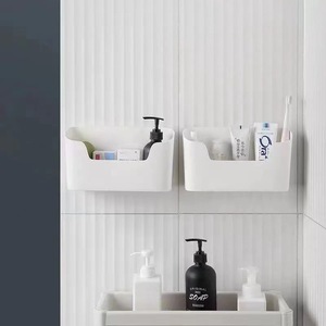 Wall Mounted <b>Storage</b> <b>Box</b> Rectangle White No Drill Easy To Clean Bathroom <b>Kitchen</b> Wardrobe Side Shelf - Product Image 1