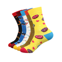 Multi Design Colorful Fashion Funny Crew Printed Socks Chaussettes unisexes en coton Chaussettes décontractées Design printanier