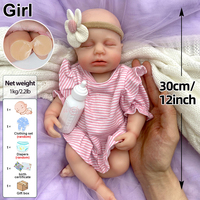 12 Zoll LouLou Mini Silikon Reborn Baby Puppe OEM Maßgefertigt Vollkörper Handbemalt Neugeborenes für Großhandel Direkt ab Werk