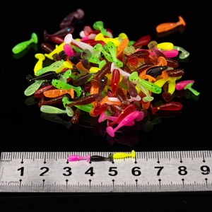 20 piezas de alta calidad, 1 cm, 0.025 g, micro señuelos blandos de PVC con cola en T para pesca de lubina en agua dulce y salada, jigging y wobbling. - Product Image 2