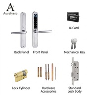 Cerradura Inteligente de Alta Seguridad Aurelysse Tuya TTLOCK, Desbloqueo Biométrico por Huella Dactilar, Tarjeta IC, Llave, OEM ODM, Cerradura Eléctrica IP65