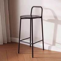 Chaise de bar en fer de style nordique moderne et minimaliste, luxe léger, avec dossier, populaire pour les bars, tabouret haut d'extérieur sans accoudoirs