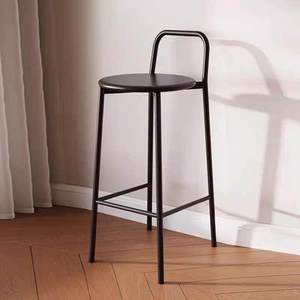 <span class=keywords><strong>Chaise</strong></span> <span class=keywords><strong>de</strong></span> <span class=keywords><strong>bar</strong></span> en fer <span class=keywords><strong>de</strong></span> style nordique moderne et minimaliste, luxe léger, avec dossier, populaire pour les bars, tabouret haut d'extérieur sans accoudoirs - Product Image 4