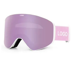 Ski Goggles OEM Custom logo atacado protetor Anti-Fog Magnético lente removível Snowboard Óculos Snow Goggles para homens mulheres