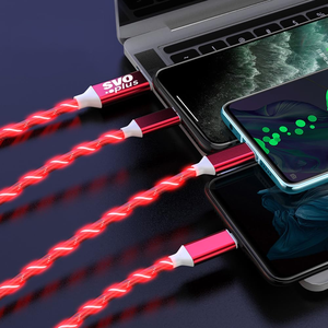 Cable de Carga Universal <span class=keywords><strong>3</strong></span> en 1 con Luz LED Fluorescente para Teléfono, Cable Conector de Carga Luminoso para Tipo C, <span class=keywords><strong>Micro</strong></span> USB - Product Image 5