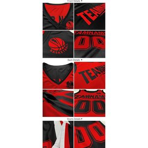 Maillot de basket-ball réversible personnalisé pour hommes et jeunes, avec nom, numéro et logo sublimés, col en V, tissu respirant, vêtements de sport - Product Image 5