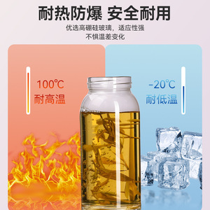 Glass Water Cup Large Capacity <b>With</b> Lid Tea And Water Separation For Home Use - Product Image 3