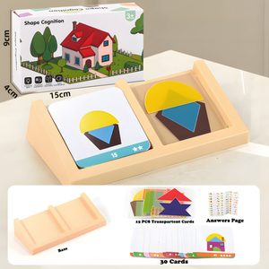 Early Spatial <strong>Thinking</strong> Educational Toy Kids Shape Matching Puzzle Board Game with Transparent <strong>Cards</strong> and Logic Challenges - Product Image 2