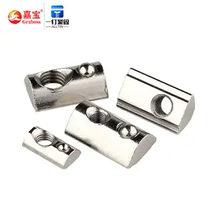 China manufactures carbon steel Half Round Roll in Spring T Slot Nut for t-Slot M4/M5/M6/M8/M10 T-type slide nut