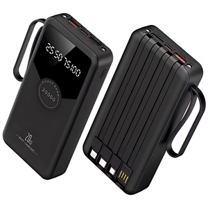 10W Super Fast Charging <strong>LED</strong> Display Type-C Input Portable Built-in Cable ABS Power Bank Custom Logo High Capacity 20000/30000mAh - Product Image 1