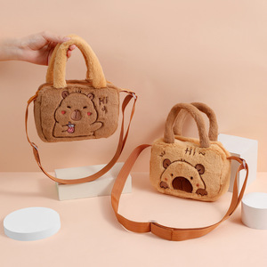 High Quality Super Soft <b>Plush</b> Capybara <b>Backpack</b> Handbags Cute Girls' School Bags Valentine's Day Stress Relief Gift - Product Image 2