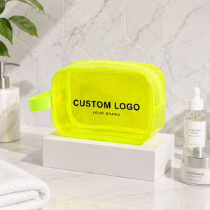 Wholesale Portable Printed Logo Waterproof Makeup Travel <b>Toiletry</b> Zipper Custom Logo <b>Clear</b> Pvc Cosmetic <b>Bag</b> - Product Image 4