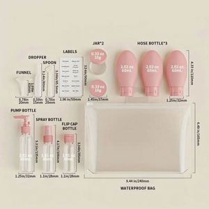 Kit de voyage rechargeable : flacons vaporisateurs, tubes pour lotion, shampoing, gel douche – Contenants cosmétiques vides et portables - Product Image 3