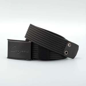 เข็มขัดผ้าแคนวาสแบบห่วงคู่สำหรับผู้ชายพร้อมหัวเข็มขัดอัลลอยทนทานเข็มขัดทอใหม่สำหรับการฝึกแบบลำลองและทหาร - Product Image 6