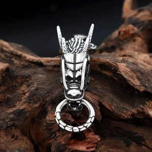 Yunnique – collier avec pendentif tête de Dragon en acier inoxydable pour hommes, chaîne de 60cm, bijoux à la mode, cadeau - Product Image 3