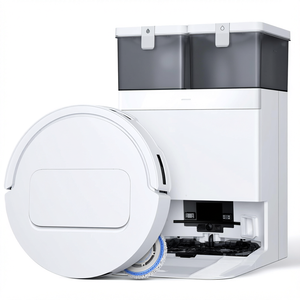 Robot aspirateur sans balais avec fonction serpillière, vidage automatique des débris, filtre HEPA, nettoyage humide et sec, batterie Li-ion, contrôle par application pour sols durs - Product Image 1