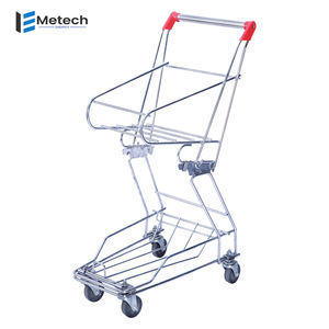 Franse Mesh Mand Winkelwagen 2-gelaagde Duurzame Stalen Metalen Kar Voor Gemakswinkel - Product Image 2