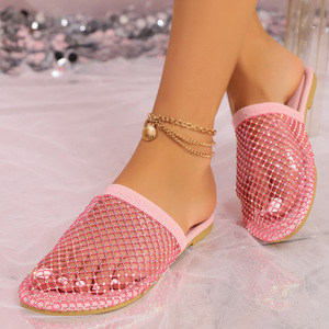 Pantuflas de malla transpirables para mujer, estilo europeo y americano, talla grande, planas, cómodas y frescas, novedad de verano 2025 - Product Image 3