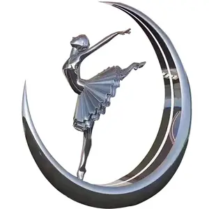 2023 yeni ürün promosyon hediye metal el sanatları dans kız büyük bahçe yaşam boyutu dansçı heykelleri dekor ev