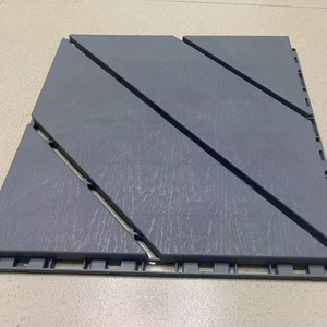 Waterproof pp Wood <b>Plastic</b> Composite Flooring Tiles for Outdoor Garden Patio Decking Easy Lock Installation - Product Image 1