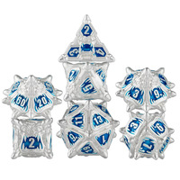 Lot de 7 dés polyédriques en alliage de zinc à surface multi-formes et à angle droit pour jeux de table Dungeons & Dragons TRPG Cthulhu