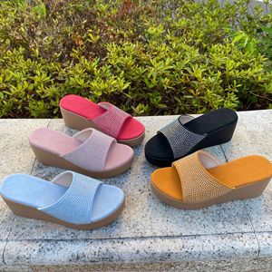 Sandalias de Verano para Mujer, Tallas Grandes, con Plataforma y Punta Abierta, Decoradas con Pedrería, Cómodas y Antideslizantes - Product Image 2