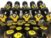 Vente en gros d'haltères en uréthane bon marché personnalisés équipement d'exercice de gymnastique fabricant d'haltères en PU à tête ronde