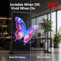 Écran transparent holographique haute luminosité 5000 nits P3.9 P6.25, affichage LED invisible pour la publicité sur les murs et les vitres