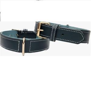 Collar de perro de lujo táctico de cuero con estilo, collares para mascotas acolchados sólidos HausTier sostenibles del exportador indio, precio al por mayor - Product Image 2