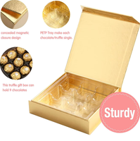 Maßgefertigte Spezialpapier-Schokoladenbox-Verpackung Luxuriöse Magnetische Geschenkbox mit PVC-Einlagen Trüffel-Magnet-Schokoladenbox