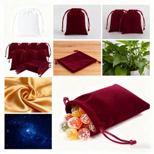 Wholesale Custom Luxury Logo <b>Small</b> Velvet Drawstring Bag Hot Sale Phone <b>Purse</b> Makeup Toiletry Storage Silk Screen Printed - Product Image 5