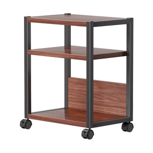 Carrito de almacenamiento para oficina, estructura metálica con tapa de madera de 3 niveles y ruedas para organizar libros y electrónicos - Product Image 5