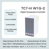 Controlador de Temperatura Inteligente TC7H, Entrada K Pt100, Salida de Relé SSR, Tamaño de Panel, Calefacción y Refrigeración, Control de Temperatura PID
