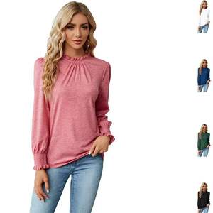 Camiseta de Alta Calidad para Mujer, Manga Larga Tipo Farol, Buen Precio, Estilos Populares, Venta al Por Mayor - Product Image 1