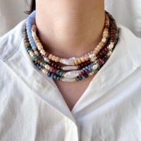 Collana con Ciondolo di Perle Barocche d'Acqua Dolce, Set di Gioielli Fatti a Mano con Perline in Pietra Naturale Colorata per Donne