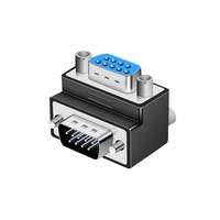 Conector DB9 de 270 Grados en Ángulo Recto, Adaptador de Protocolo RS232 Macho a Hembra