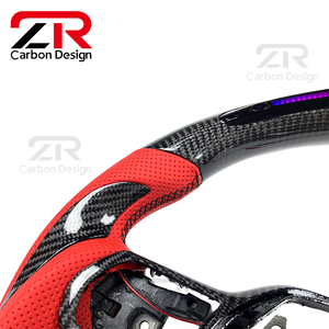 Accessoires intérieurs de voiture, volant sport personnalisé en fibre de carbone avec LED RPM pour Honda <span class=keywords><strong>Civic</strong></span> 11e génération, Acura Integra Type S - Product Image 5