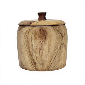 Tarro de Miel de Madera Hecho a Mano con Tapa Abatible Hermética, Apto para Lavavajillas, Calentable, Contenedor Multifuncional Minimalista para Almacenamiento de Alimentos - Product Image 4