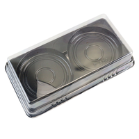 Boîte à emporter transparente en PET rectangulaire pour aliments pour bébés, sushis, sandwichs, desserts, beignets, impression UV, épaisseur 0,4 mm