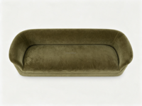 Canapé-banc FERLY en velours à accoudoirs roulés, style vintage moderne, meubles de salon