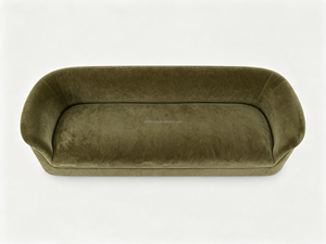 Panca Divano FERLY in Velluto con Braccioli Arrotolati, Arredamento Vintage Moderno per Soggiorno - Product Image 5